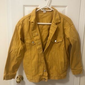 H&M oversized denim jacket in mustard yellow